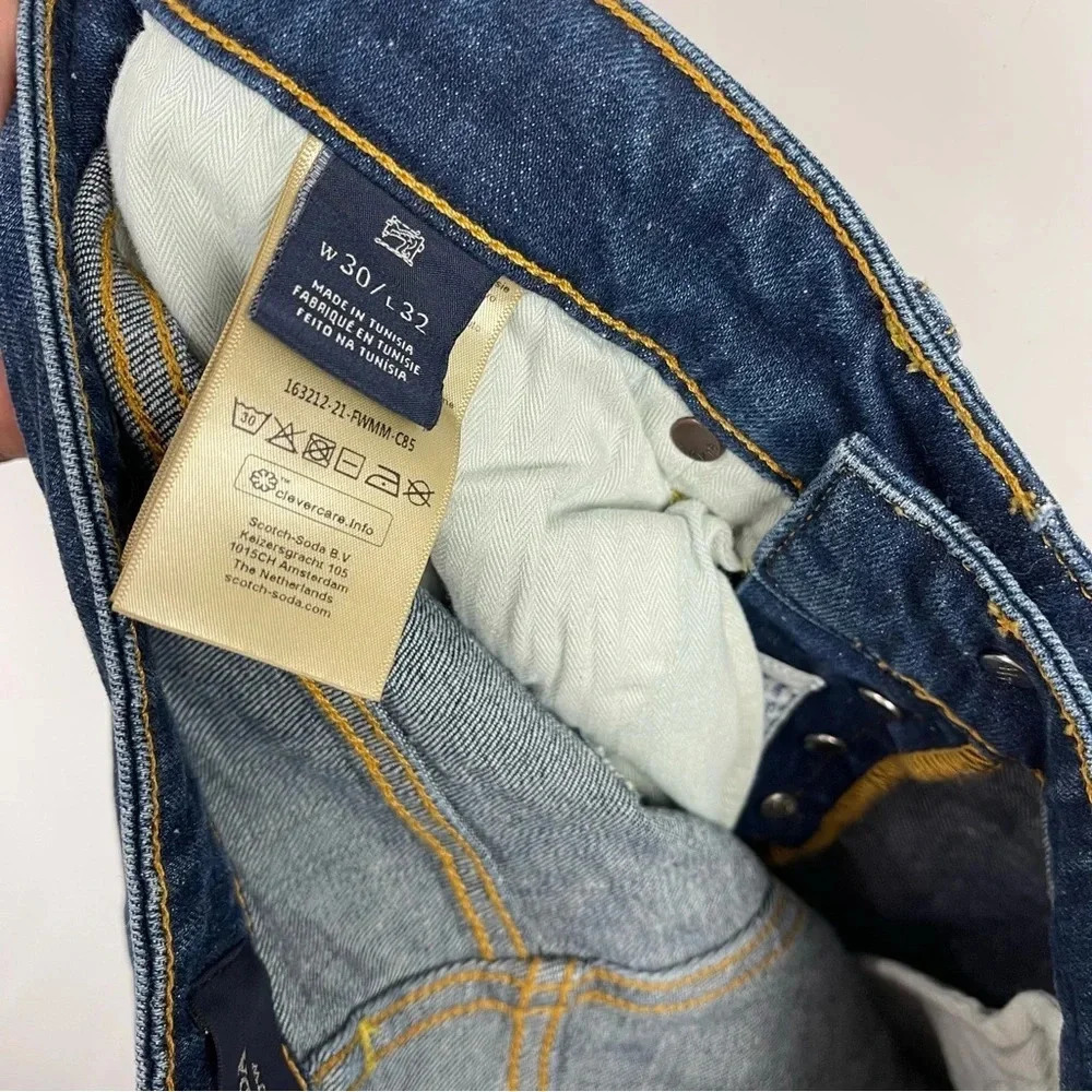 Scotch & Soda Ralston Button Fly Slim Fit Jeans Dark Wash Men's Size 30x32 - Picture 7 of 10